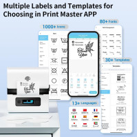Phomemo M221 tiskárna štítků s 3 rolkami štítků - samolepící zařízení pro označování, Bluetooth štítkovač, pro čárové kó