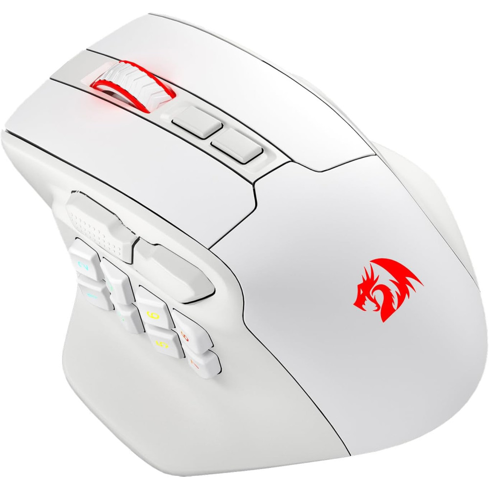 Redragon M811 PRO bezdrátová MMO herní myš, 15 programovatelných tlačítek RGB herní myš s ergonomickým držením