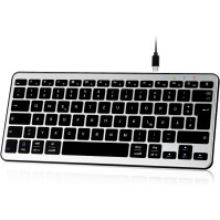 Qulose Wireless Bluetooth Keyboard, dobíjecí mini klávesnice typu C, bezdrátová klávesnice, ultratenký ergonomický design, němec