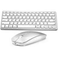 DE Layout Keyboard Mouse Set Bezdrátová klávesnice Bluetooth s myší pro tablet/iPad/Laptop/telefon, kompaktní s integrovaným zař