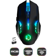 Empire Gaming - Armor RF800 Bezdrátová dobíjecí klávesnice QWERTY (anglické rozložení) pro hráče - RGB bezdrátová 2,4Ghz klávesn