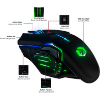 Empire Gaming - Armor RF800 Bezdrátová dobíjecí klávesnice QWERTY (anglické rozložení) pro hráče - RGB bezdrátová 2,4Ghz klávesn