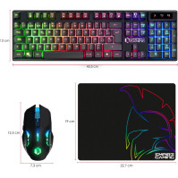 Empire Gaming - Armor RF800 Bezdrátová dobíjecí klávesnice QWERTY (anglické rozložení) pro hráče - RGB bezdrátová 2,4Ghz klávesn