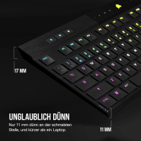 CORSAIR K100 AIR WIRELESS RGB Ultra-Thin Mechanical Gaming Keyboard - CHERRY MX Low Profile Tactile Switches - Bluetooth - iCUE-