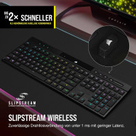 CORSAIR K100 AIR WIRELESS RGB Ultra-Thin Mechanical Gaming Keyboard - CHERRY MX Low Profile Tactile Switches - Bluetooth - iCUE-