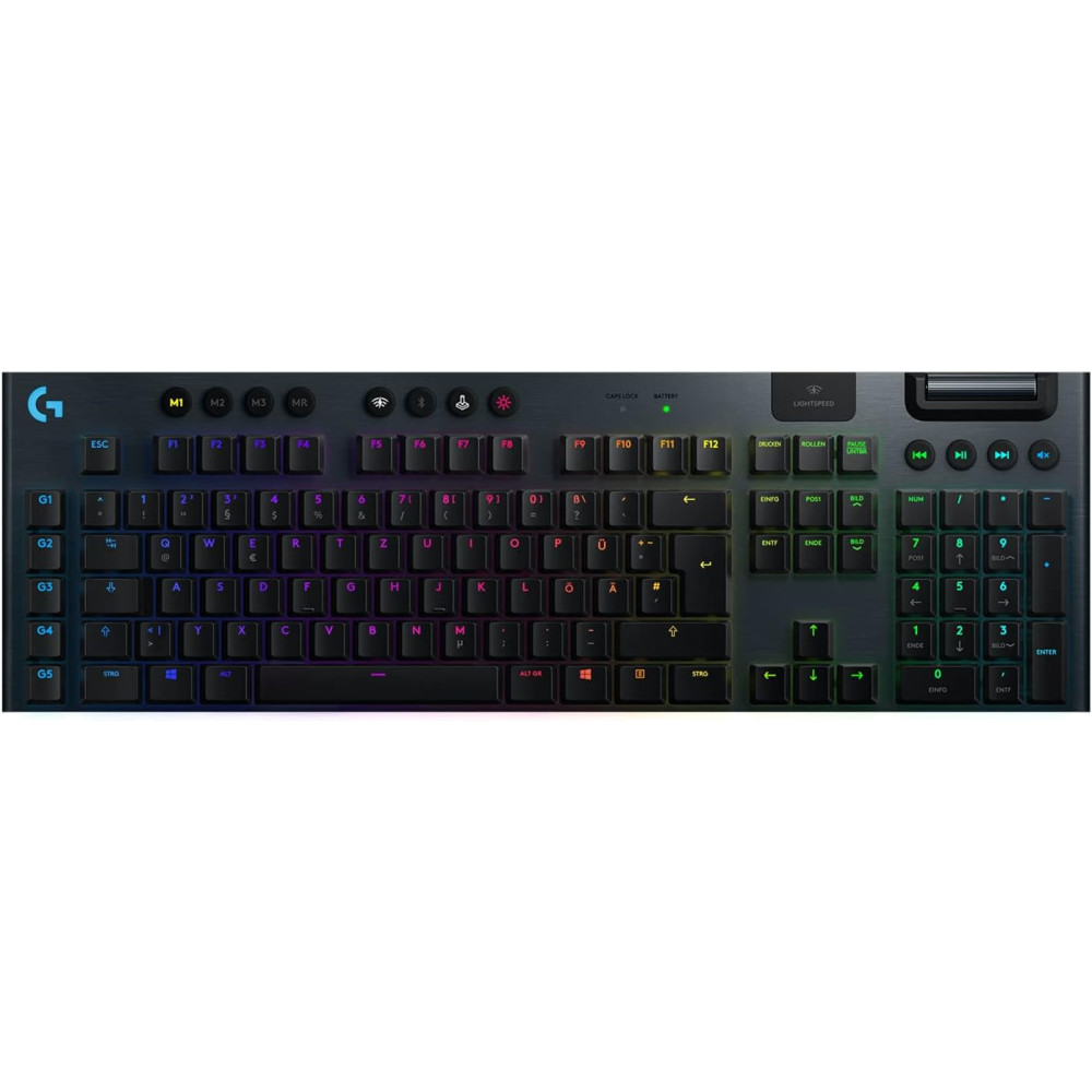 Bezdrátová mechanická herní klávesnice Logitech G915 LIGHTSPEED, nízký profil, spínače GL-Tactile, LIGHTSYNC RGB, ultratenký des