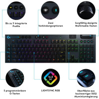 Bezdrátová mechanická herní klávesnice Logitech G915 LIGHTSPEED, nízký profil, spínače GL-Tactile, LIGHTSYNC RGB, ultratenký des