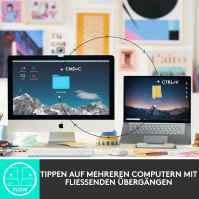 Miniaturní bezdrátová klávesnice Logitech MX Keys, kompaktní, Bluetooth, podsvícení, USB-C, kompatibilní s Apple macOS, iOS, Win