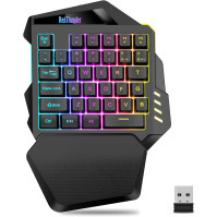 RedThunder G60 2,4Ghz bezdrátová herní klávesnice RGB pro jednu ruku, miniaturní design s 35 klávesami, ergonomická protiskluzov