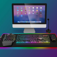 RedThunder G60 2,4Ghz bezdrátová herní klávesnice RGB pro jednu ruku, miniaturní design s 35 klávesami, ergonomická protiskluzov