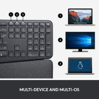 Logitech Ergo K860 - Graphite US INTL - INTNL, grafitová barva