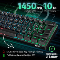 RK ROYAL KLUDGE RK61 Bezdrátová klávesnice AZERTY Francouzská klávesnice AZERTY 60% Mechanická herní klávesnice RGB podsvícená p