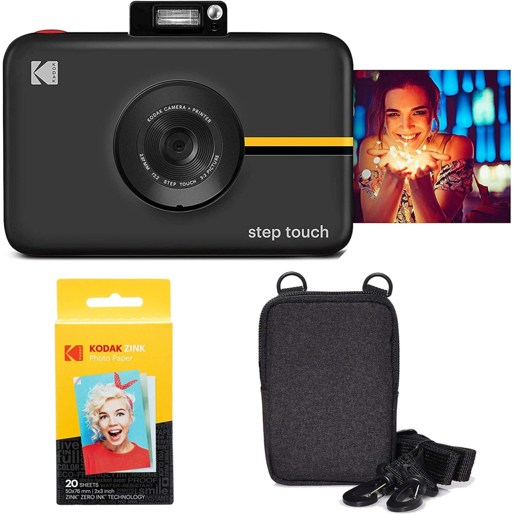 Digitální fotoaparát a instantní tiskárna KODAK Step Touch 13MP s 3,5" dotykovým LCD displejem (černá) Cestovní sada