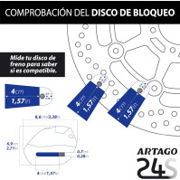 Artago 24S.6M Motocyklový zámek Disc Alarm 120dB Tlačítko ON, Výstražná funkce, LED, Vyměnitelný modul, Lithiová baterie