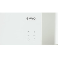 Radiátor EVVO C Bílý Skleněný 2 000W, Wifi, nastavitelný termostat, Google Home Alexa, Dálkový ovladač, Časovač, stojan