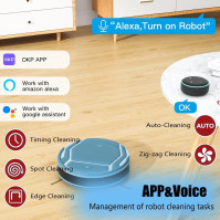 OKP Robotický vysavač, robotický vysavač, ultra tenký tichý vysavač, ovládání přes Alexa/WiFi/APP, 6 režimů čištění