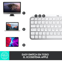 Klávesnice MX KEYS Mini F. MAC WRLS Illum. WRLS Pale Grey - ESP - MEDITER