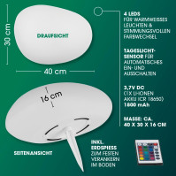 EASYmaxx Sluneční dekorativní kámen s měnícími se barvami | Moderní venkovní zahradní lampa s dálkovým ovládáním | Slune