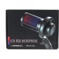 Anykuu USB Gaming Mikrofon 192KHz/24bit Plug & Play Condensser Microfon s 1,5 m kabelem USB-C kompatibilní s PS4/5 PC RGB