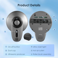 MusyVocay Vysavač roztočů s ultrazvukem a UV světlem, 500 W 12 kPa, vysavač na matraci s inteligentním LED displejem