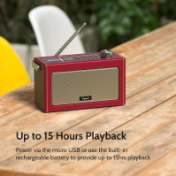 DAB/DAB Plus rádio/FM rádio s Bluetooth, přenosné digitální rádio retro Bluetooth rádio s dobíjecí baterií pro až 15 hod.