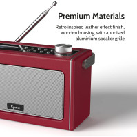 DAB/DAB Plus rádio/FM rádio s Bluetooth, přenosné digitální rádio retro Bluetooth rádio s dobíjecí baterií pro až 15 hod.