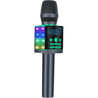 Mikrofon BONAOK Magic Karaoke, vylepšený bezdrátový Bluetooth mikrofon pro nahrávání vokálů, dětský mikrofon s měničem hlasu