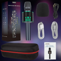 Mikrofon BONAOK Magic Karaoke, vylepšený bezdrátový Bluetooth mikrofon pro nahrávání vokálů, dětský mikrofon s měničem hlasu