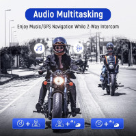 LEXIN Bezdrátový motocyklový Bluetooth interkom, GTX komunikační systém, audio multitasking Bluetooth headset s voděodolností