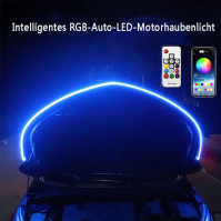 Auto LED světla, 12V pruh světla pod kapotou auta voděodolný RGB vícebarevný dálkový ovladač denního svícení dekorativní