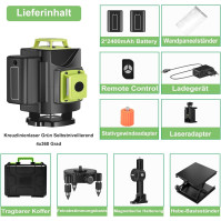 Křížový liniový laser Vodováha 30M, 4 x 360° liniový laser Zelený křížový laser Samonivelační laserové nivelační zařízení