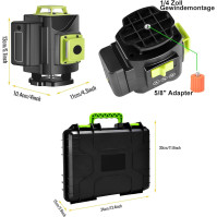 Křížový liniový laser Vodováha 30M, 4 x 360° liniový laser Zelený křížový laser Samonivelační laserové nivelační zařízení
