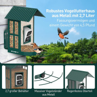 SOLIOM BF08 ptačí budka s kamerou, ptačí krmítko s možností nahrávání videa, WiFi kamera Smart Bird Feeder s napájením