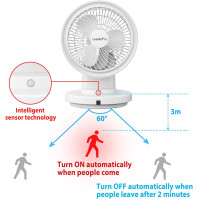 Ventilátor LeaderPro se střídavým motorem a dálkovým ovládáním, stolní ventilátor se senzorem přiblížení pro osoby, ventilátor T