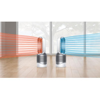 Dyson HP00 Pure Hot+Cool 3v1 bílá/stříbrná, tichý ventilátor a čistička vzduchu a ohřívač s ventilátorem, filtr vzduchu 99,5 %