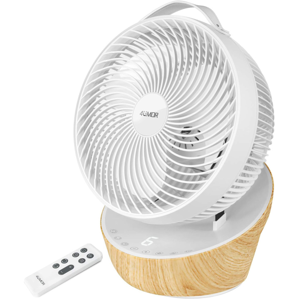 4UMOR ventilátor tichý 20dB 7,6m/s turbo 21W DC motor 12 rychlostí stolní ventilátor velmi tichý 3D cirkulace vzduchu pro 30m² 8