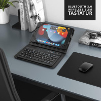 CSL - Bluetooth tenká klávesnice pro tablety 7-8 palců včetně pouzdra z umělé kůže - bezdrátová klávesnice v tenkém provedení