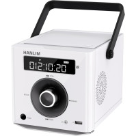 Přenosný CD přehrávač 20W kompatibilní s Bluetooth/ FM rádio/přehrávání MP3/USB/AUX vstup/konektor pro sluchátka/konekto