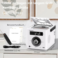 Přenosný CD přehrávač 20W kompatibilní s Bluetooth/ FM rádio/přehrávání MP3/USB/AUX vstup/konektor pro sluchátka/konekto