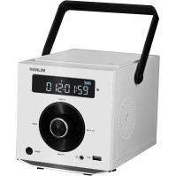 Přenosný CD přehrávač 20W kompatibilní s Bluetooth/ FM rádio/přehrávání MP3/USB/AUX vstup/konektor pro sluchátka/konekto