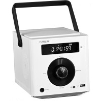 Přenosný CD přehrávač 20W kompatibilní s Bluetooth/ FM rádio/přehrávání MP3/USB/AUX vstup/konektor pro sluchátka/konekto