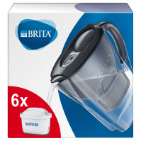 Grafitová filtrační nádoba BRITA Marella (2,4 l), 6 filtrů MAXTRA+ v ceně, snižuje vodní kámen, chlór a olovo pro čistší