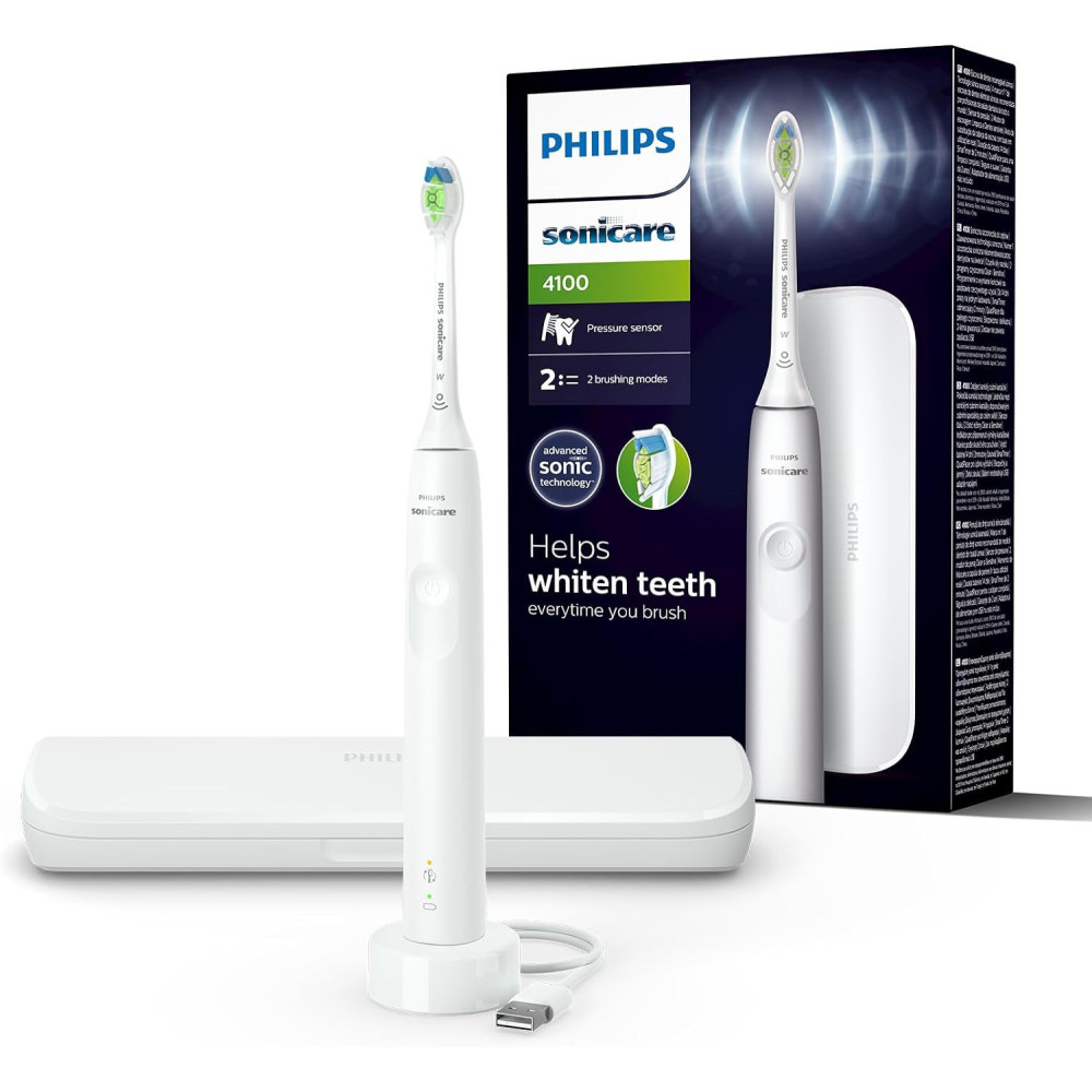 Philips Sonicare 4100 - Philips Sonicare Electric Grash pro dospělé s 1 x Philips W2 Optimální bílý zvukový kartáč hlavu