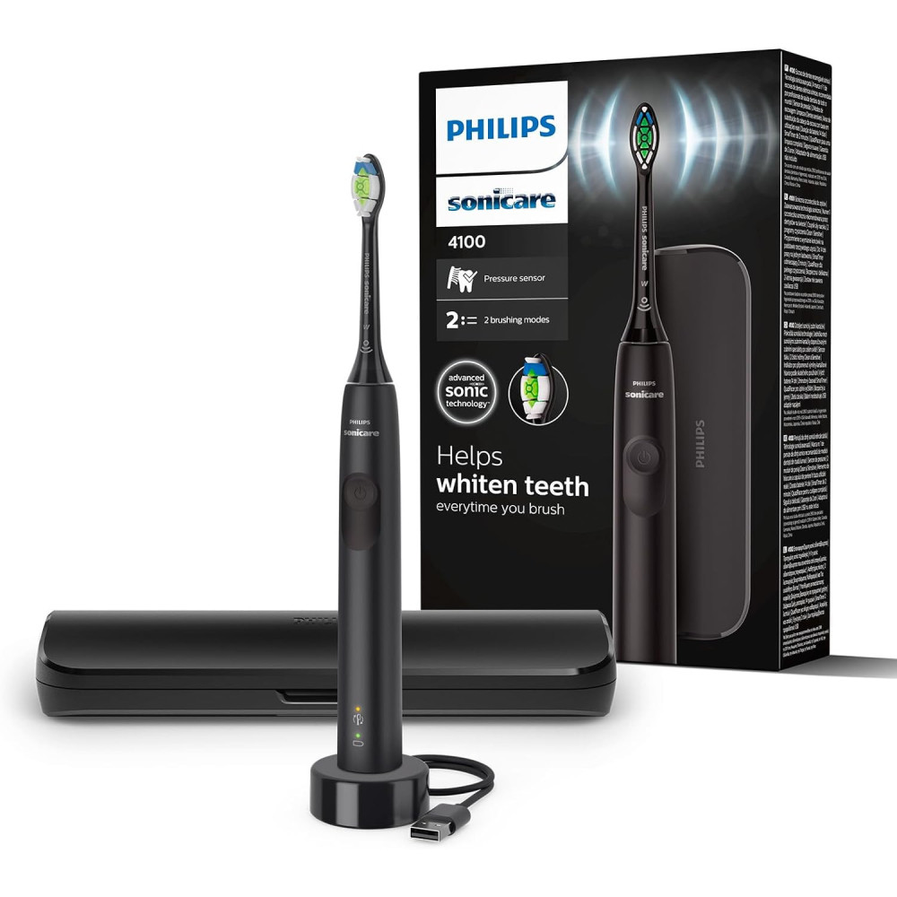 Philips Sonicare 4100 - Elektrický kartáček na zuby Philips Sonicare pro dospělé s 1 x kartáčkem na zuby Philips W2 Optimal