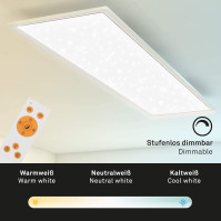 BRILONER Leuchten - LED panel, stropní lampa s hvězdnou výzdobou, stropní lampa s regulací jasu, ovládání teploty barev