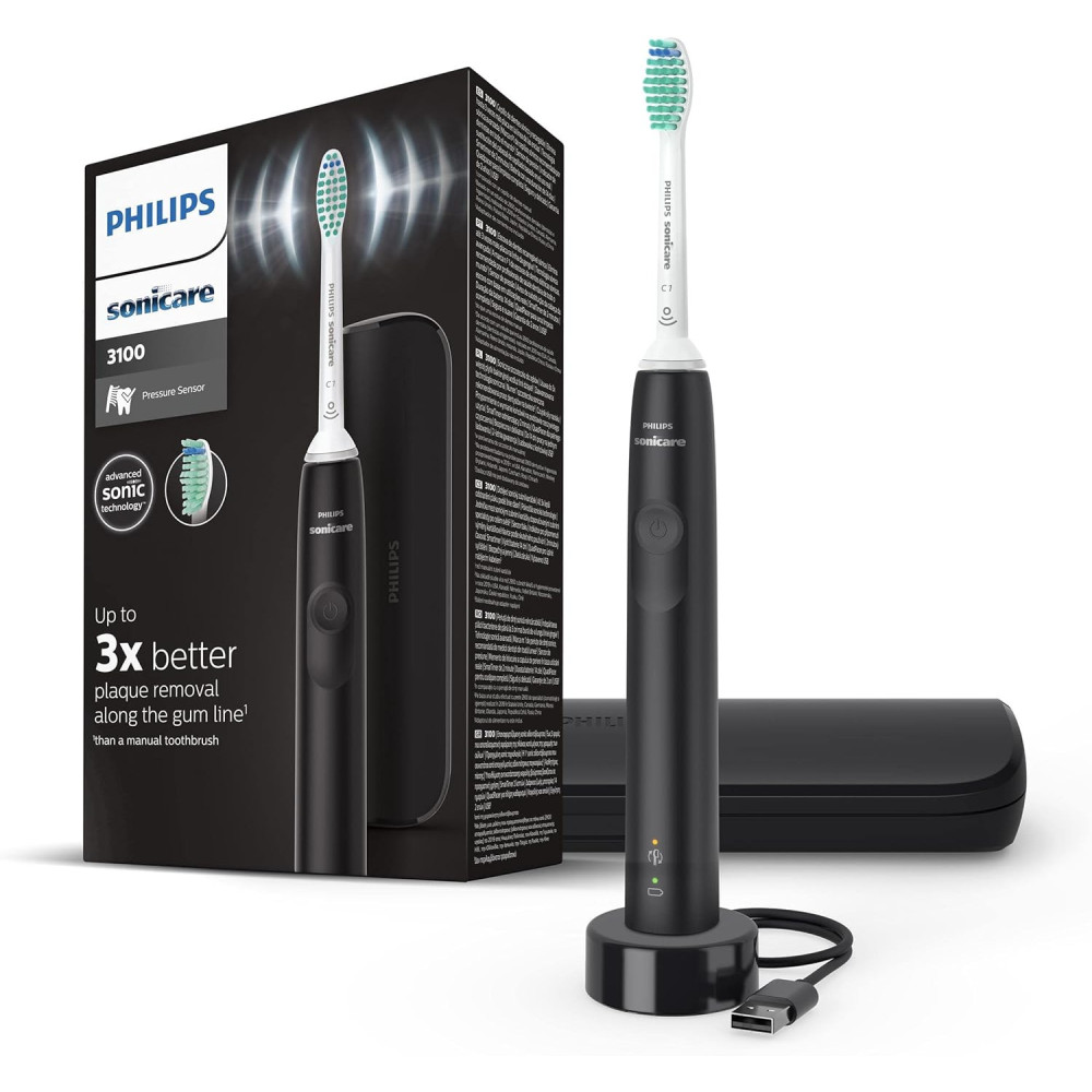 Philips Sonicare 3100 Series Sonic elektrický zubní kartáček s tlakovým senzorem a upomínkou na výměnu kartáčku BrushSync