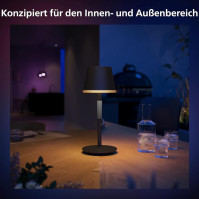 Stolní lampa Philips Hue Go Smart [Downlight - Černá] s bílým a barevným LED osvětlením a funkcí Bluetooth