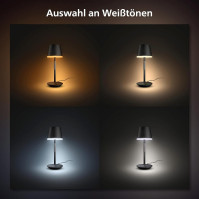 Stolní lampa Philips Hue Go Smart [Downlight - Černá] s bílým a barevným LED osvětlením a funkcí Bluetooth