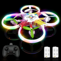 tech rc Dron pro děti s LED světly, ovládaný dálkově i ručně, RC kvadrokoptéra s maximální dobou hraní 20 minut, 3D obraty