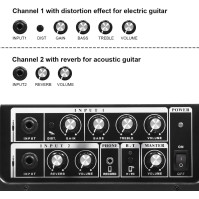 Coolmusic 15G kytarový zesilovač, přenosný bluetooth kytarový zesilovač, 2v1 kytarový zesilovač, vhodný pro elektrickou